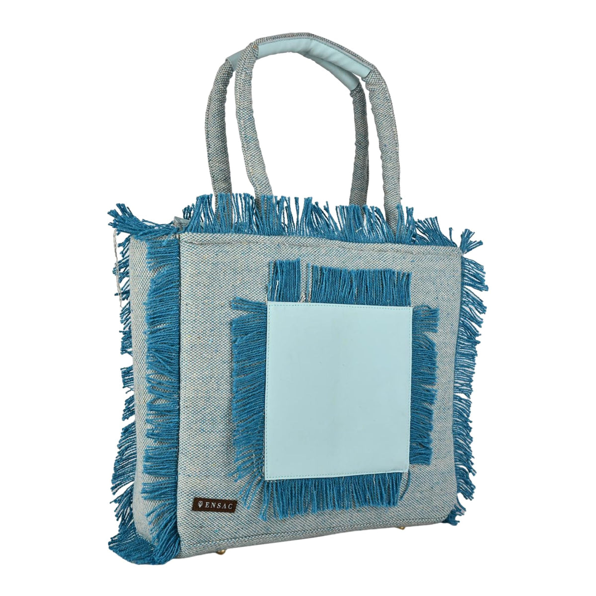 ENSAC Premium Cotton Tote Bag for Women, Stylish Handbag for women with Zip Closure | Fit for Office Bag, College, Travel Use | Handcrafted in India