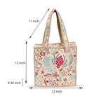 Cotton Quilted Tote Bag for Women | Lightweight Reusable Shoulder Handbag | Durable Eco-Friendly Shopping Bag | Large Capacity Travel, Office & Daily Use Carry Bag | Stylish Utility Tote (Beige)