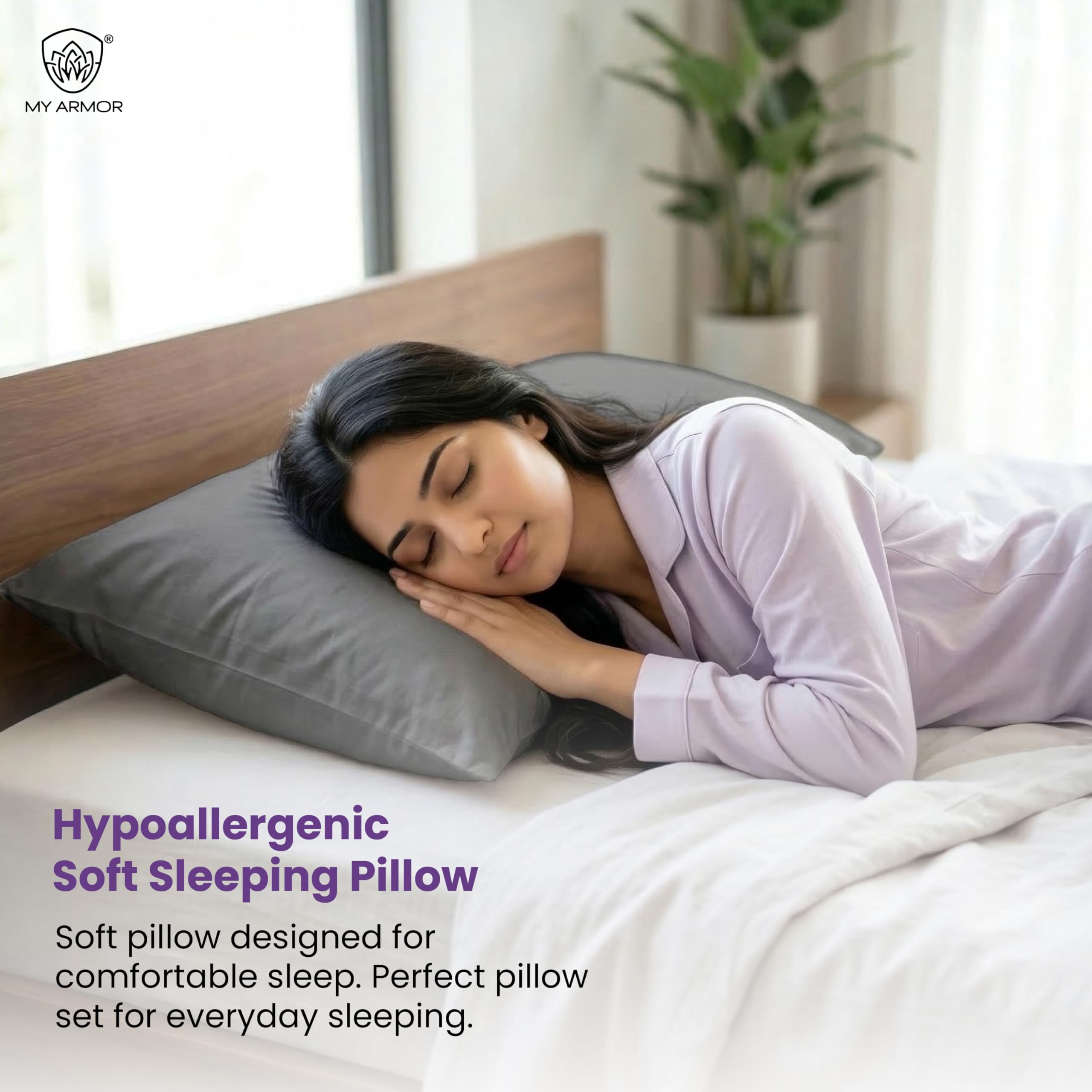 Woodentelio Soft Satin Pillow Covers 2 Pack with Matching Eye Mask and Scrunchie – Luxury Hair-Friendly Pillowcase Set for Sleep & Relaxation (Black)