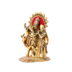 KridayKraft Metal Radha Krishna Standing with Cow Statue for Decorative Home Office and Gifts