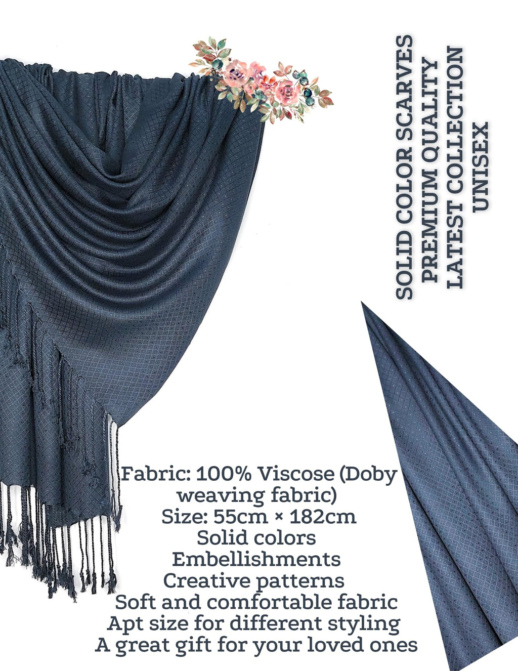 Chandwasia Viscose Fabric Stole Shawl Scarf | Neck Cover Casual Travel Styling Use | Self Design Will Be Sent Randomly | For Girls Women Men Summer Winter Dailywear_STOLES_Sep_02_D11