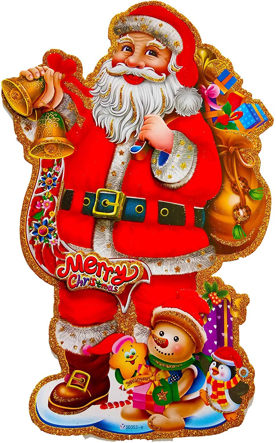 Samriddhi Merry Christmas Wall Picture Santa Claus Wall Pictures PVC Vinyl Christmas Decoration Wall Pictures for Home Decoration (Pack of 1 Picture)