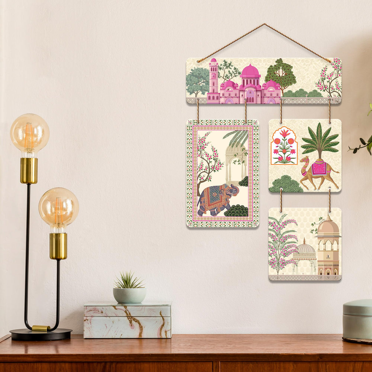 Artvibes Royal Fort And Rides Moder Art Decorative Wall Art MDF Wooden Wall Hanger for Home | Room Decoration | Handcrafted Art | Aesthetic Wooden Decor | Artworks Hangings | Ideal Gifts (WH_6533N)
