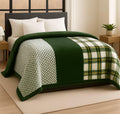 BSB HOME Supersoft Printed Mink Blanket for Heavy Winter – 600 GSM Ultra Soft Luxurious Embossed Double Bed Blanket, Warm & Fluffy Cozy for Extreme Cold Weather (Green & White, 230 x 220 Cm, 3.5 Kg) Kafalo