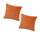 RD TREND® Cushion Cover Set of 2, Decorative Sofa Living Room Home Square Cushion Covers 16 Inch x 16 Inch, Aesthetic Corduroy Striped Double Sided (Golden)