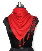 Chandwasia Viscose Stoles Scarf for Men & Women | Batik Design Stole & Shawl for Summer | White Dyeable Fabric | Soft & Breathable | 28 x 72 Inches | Red
