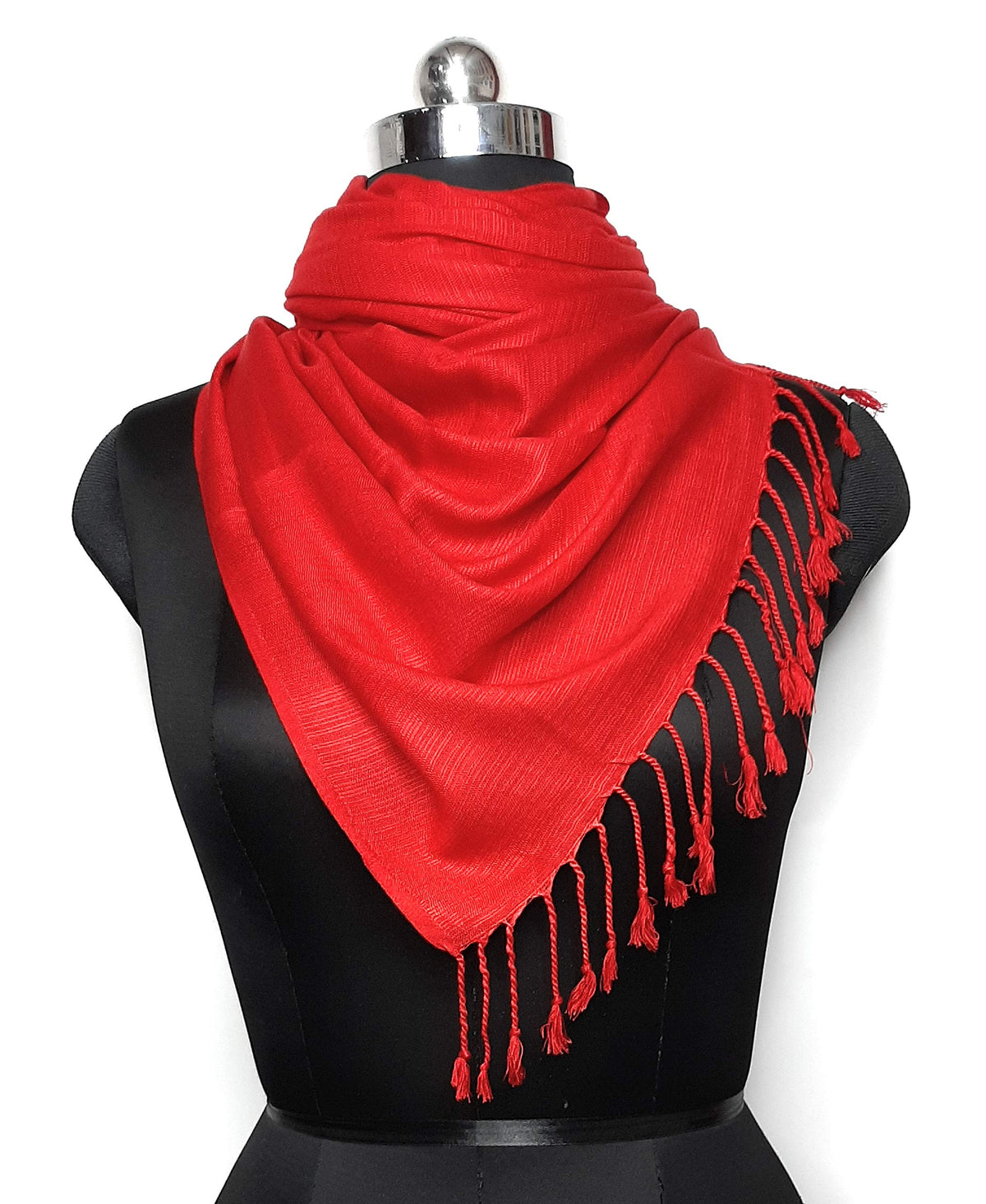 Chandwasia Viscose Stoles Scarf for Men & Women | Batik Design Stole & Shawl for Summer | White Dyeable Fabric | Soft & Breathable | 28 x 72 Inches | Red