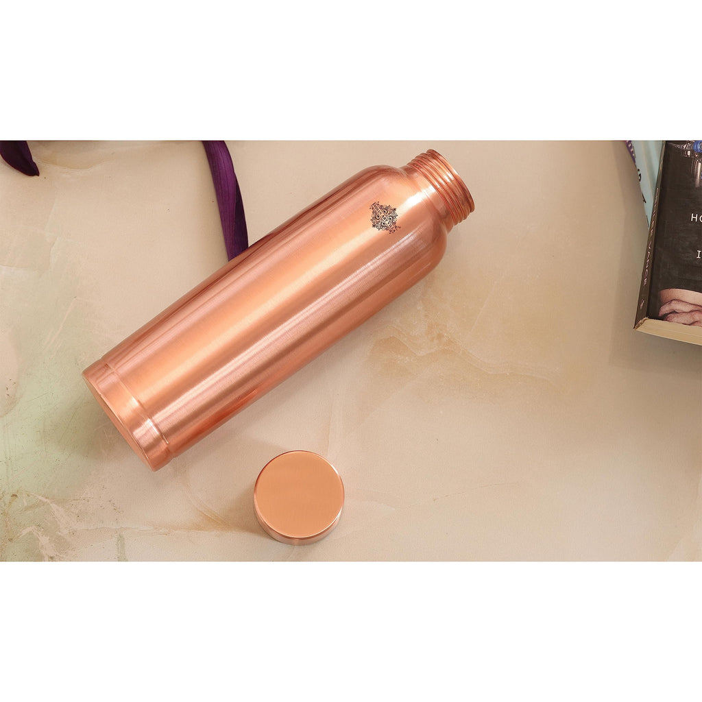 Indian Art Villa Pure Copper Water Bottle – 900 ML, Doctor's Choice Leak-Proof Ergonomic Design, Ayurvedic Copper Drinkware for Home, Office, Gym & Travel