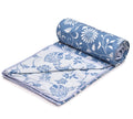COZY FURNISH Summer Single Bed Blanket 144x220CM, Cooling Microfiber Cotton, Lightweight 150GSM AC Comforter, Soft Breathable Floral Print Quilt,Summer & AC use Mild Winter,Perfect for Gifting, Pink Kafalo