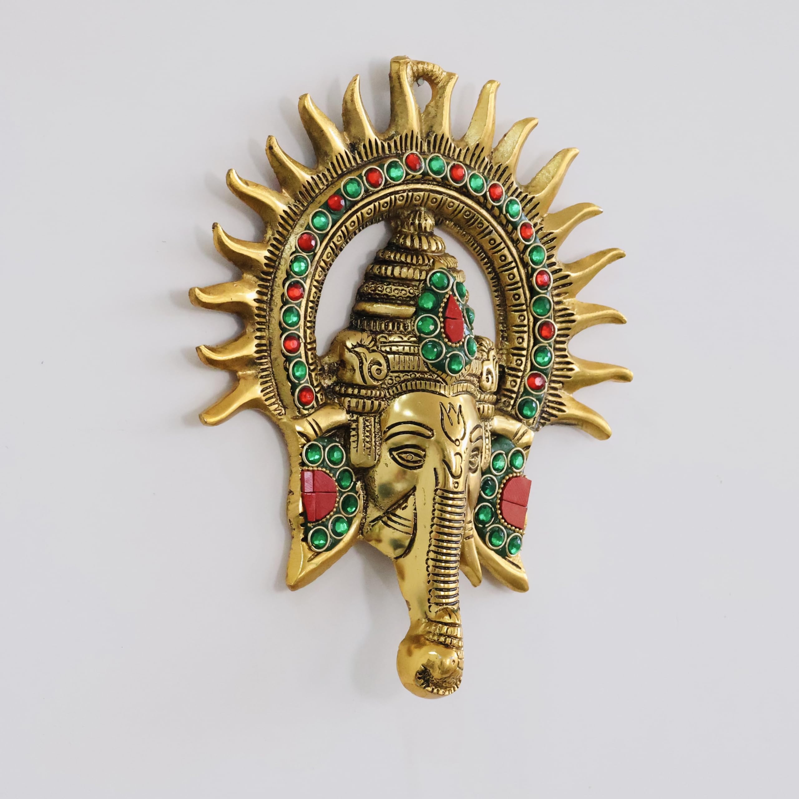 Metal Ganesha ji Statue,Ganpati Wall Hanging Sculpture Lord Ganesh Idol Lucky Feng Shui Wall Decor Your Home, Office,Religious Gift Article