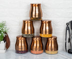 Femora Copper Metallic Clear Glass Jars | See Through Bottom Jar | 1 Year Warranty | Airtght | Jars for Snacks, Fry Food, Masala, Spice, Pickles, Cookies |900 ML | Set Of 6 | Copper