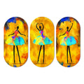 Artvibes Ballerina Dancing Abstract Art Wooden Wall Hanger for Home | Office | Living Room | Gift | Modern Decoration Items | Kitchen Wall Decor | Artworks (WH_9007N), Set of 3