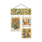 Artvibes Indian Folk Art Peacock & Bird Wooden Art Decoration Item for Living Room | Garden Balcony| Stylish Modern Decor Item | Festive Decor | Aesthetic Wooden Decor | Ideal Gifts (WH_6523N)