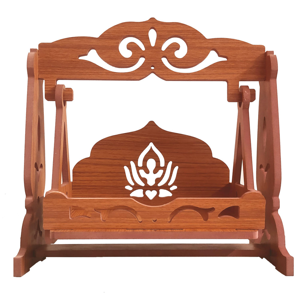 DIVOKAH® MDF Laddo Gopal Jhula/Swing/Jhoola for Krishna Janmashtami/Bal Gopal/Laddu Gopal/Kaanhaji/Hindola Celebrations (8 MM Plywood Thickness) (WDN 8INCH Zula)