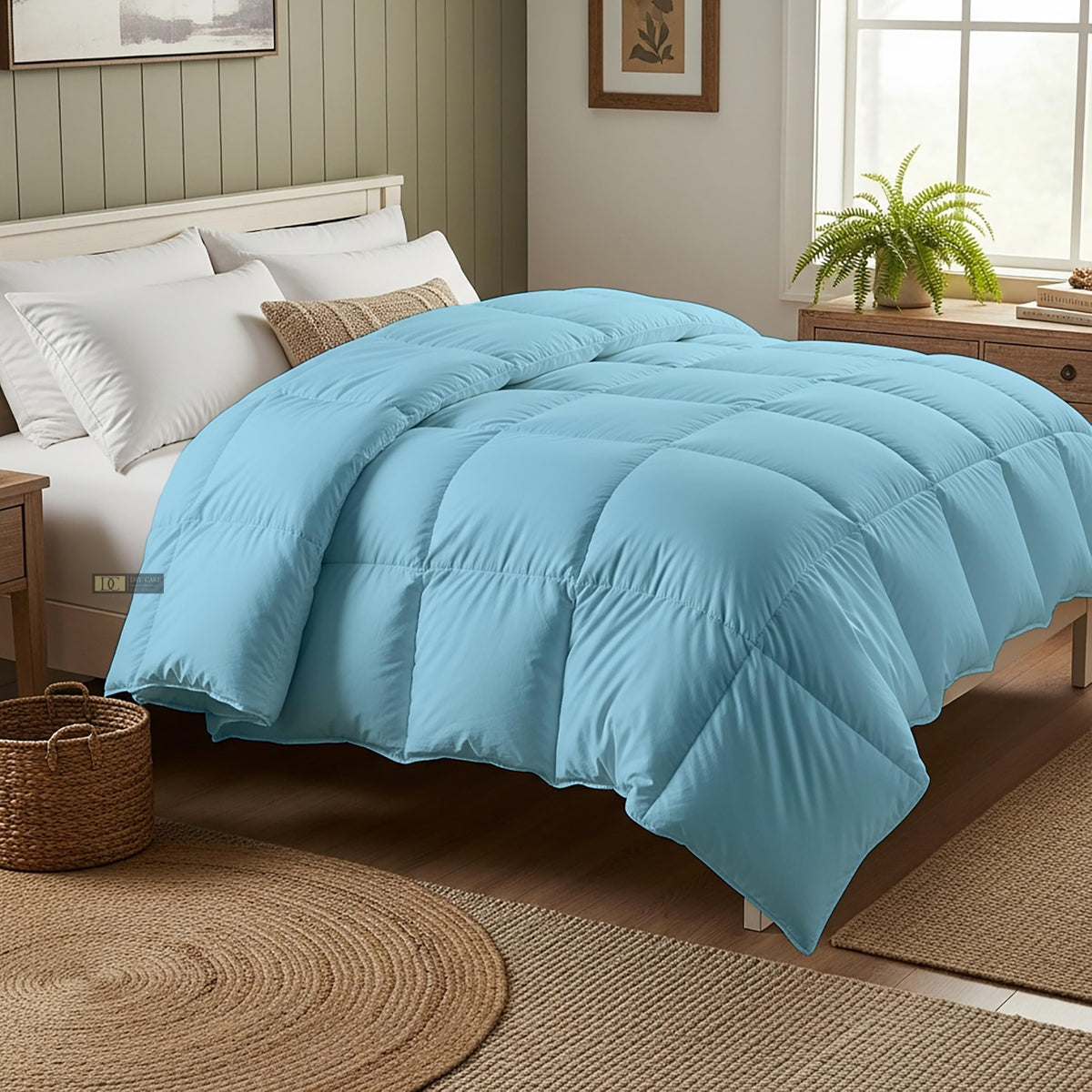 Day Care® 600 GSM Premium Comforter | Cloud Down Touch Microfiber Quilt | Heavy Warm Winter Blanket Rajai | Soft, Lightweight & Machine Washable - 60x90 Single Bed | Sky Blue Kafalo