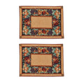 Galaxy Home Decor Dining Table 2 Table Mats ( Mat 13x18 inches ) Washable Cotton Linen Mat Jacquard Fabric, Multicolor (Vegetable Design, 2 Mats) Kafalo