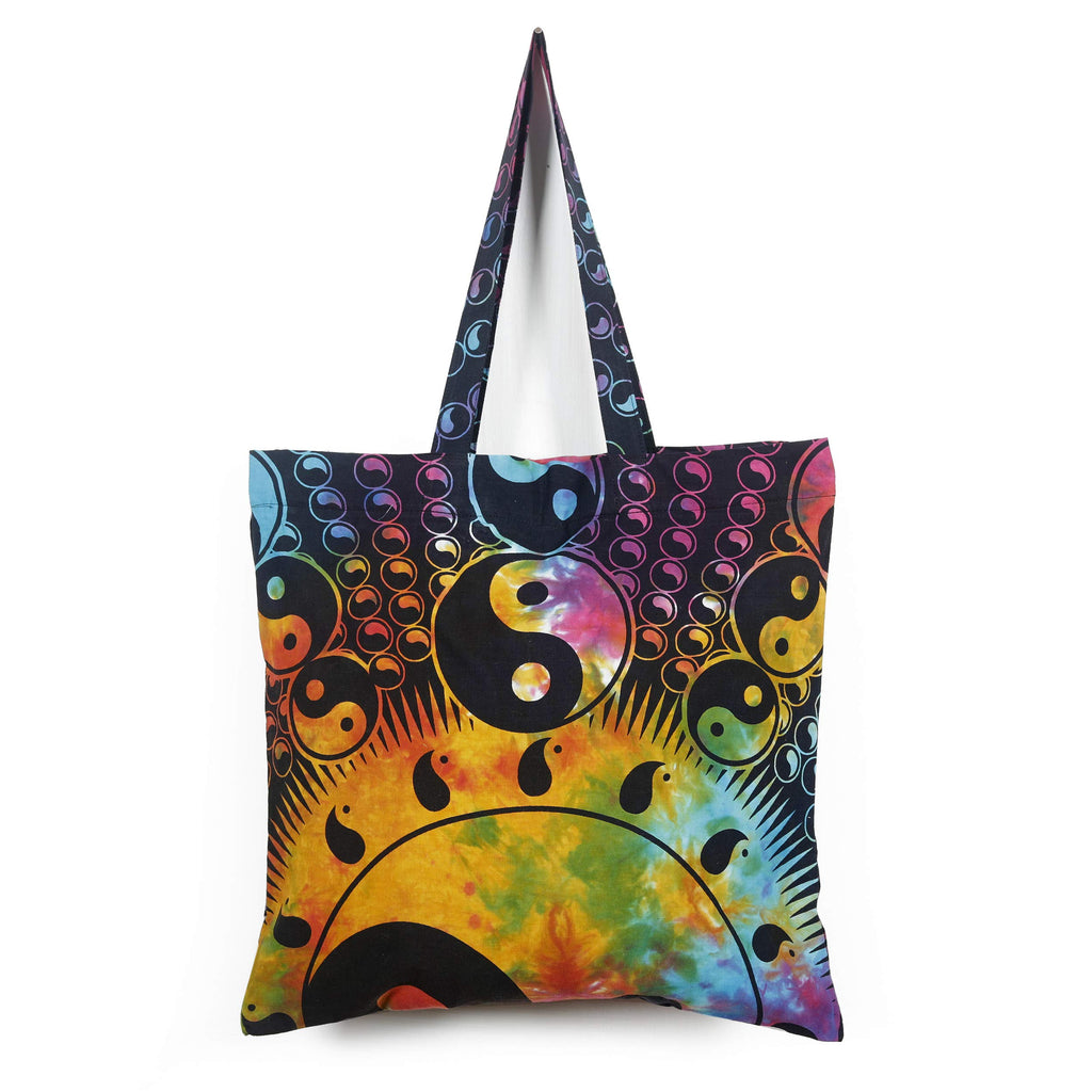 Ravaiyaa - Attitude is everything Cotton Shopping Bag Purse Bags Women Tote Shoulder Handbag (Multi Yin Yang Bag - 15)