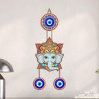 Artvibes Lord Ganesha Evil Eye Wall Hanging for Home Entrance | Spiritual Nazar Battu MDF Wall Decor | Vastu Decorative Wall Art for Living Room | Office | Temple & Main Door | Gift Item (WH_8552N)