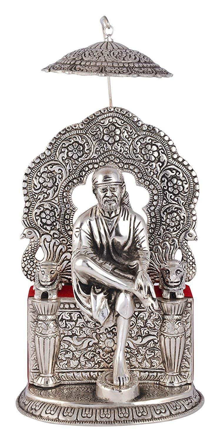 Prince Silver Plated Sai Baba Silver Finish Oxidized for Loves Ones, Valentine's Day, Birthday Gift. Corporate Gift