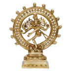 ARTVARKO Brass Antique Shiva Natraj Nataraja Statue Natraja Religious Nataraj Dancing Showpiece Idol Home Temple Pooja Gifts Décor 9.5 Inch