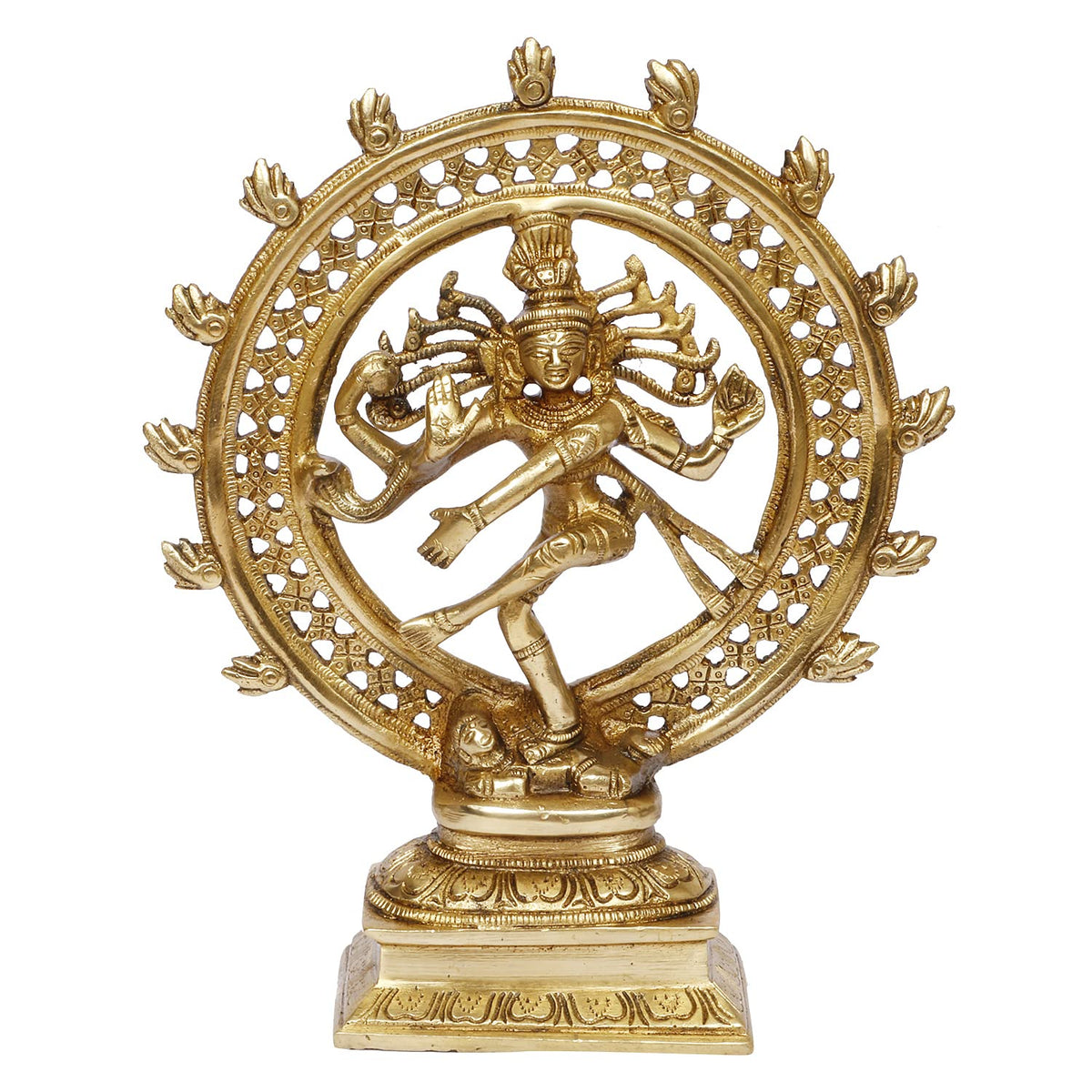ARTVARKO Brass Antique Shiva Natraj Nataraja Statue Natraja Religious Nataraj Dancing Showpiece Idol Home Temple Pooja Gifts Décor 9.5 Inch