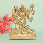 ARTVARKO Brass Kali MATA Murti Maha Kaali with Shiva Idol Adi Shakti Ma Mahakali Kalika Maa Statue 12 Inch Gold Color 1 Pcs.