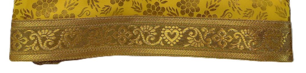 Rumala Sahib Yellow Printed Flowers with gota (4 PEC.)