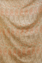 Exotic India Women's Banarasi Pure Silk Wool Shawl (SHX04--khaki)