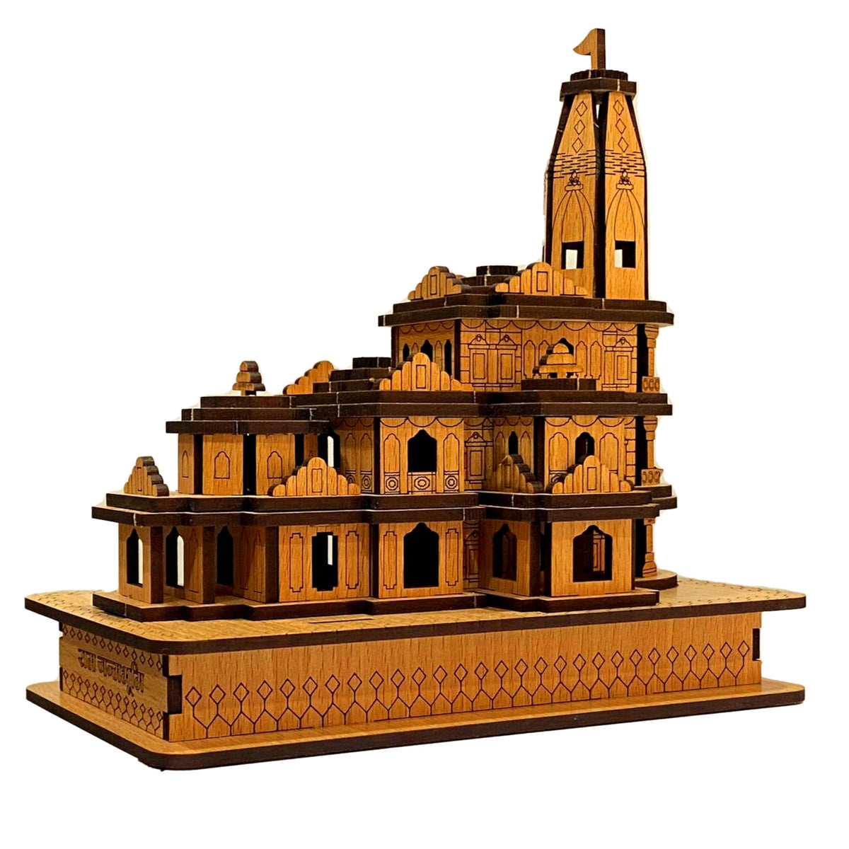 EXPLEASIA Ram mandir Ayodhya 3D Wood Temple Model for Home Office and Shops Decoration