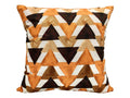 Khooti Velvet Cushion Cover, 24x24 Inch (Triangular Umber)(Pack of 1)