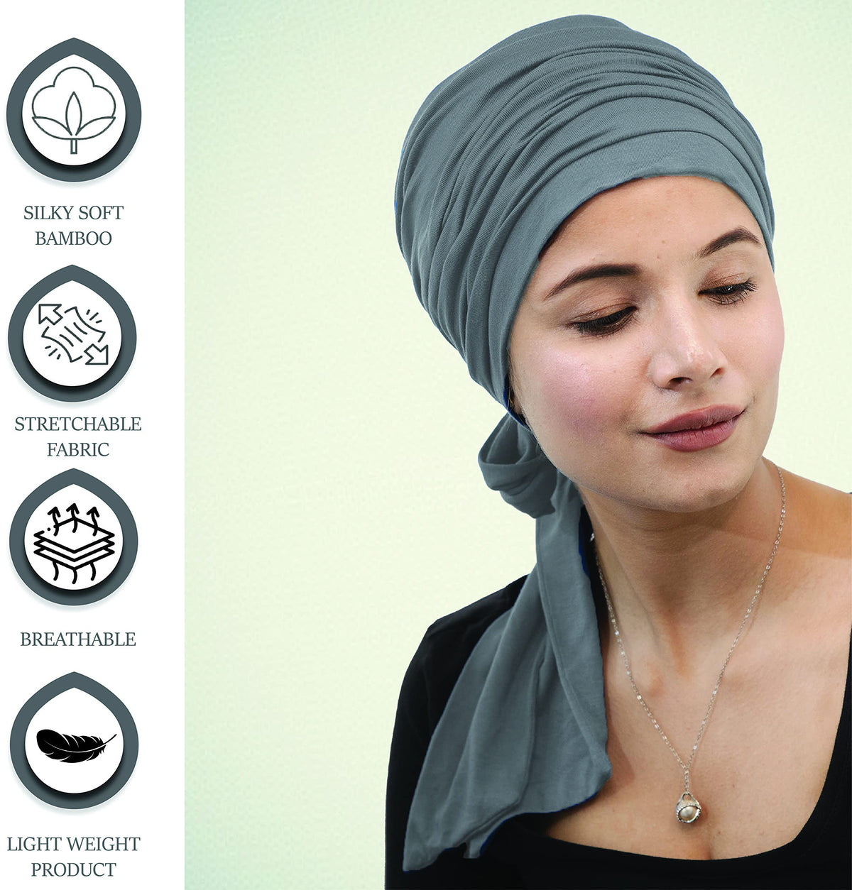The Headscarves Women's Bamboo Viscose Prana Scarf (HS131_Grey) For Female