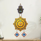 Artvibes Hamsa Hand with Sacred Yantra Evil Eye Wall Hanging | Protective Nazar Battu Decor for Main Door Entrance | Positive Energy Spiritual Accent for Home and Office (WH_85138N)
