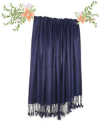 Chandwasia Viscose Scarf Stole & Shawl | Travel Office Casual Styling For Girls Women Men Summer Winter Use | Navy Blue | Viscose Fabric | 28x72 Inches | Self Design Sent Randomly