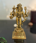 SVARUP Brass Idol Kaal Bhairava Mahakala Bahirav Hindu Tantric Deity, Avatar of Siva Golden 5 Inch