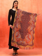 Pashmoda Women Royal Embers Fine Soft Bamboo Fibre Stole (Size 28x80in, 71x203cm) ISST33