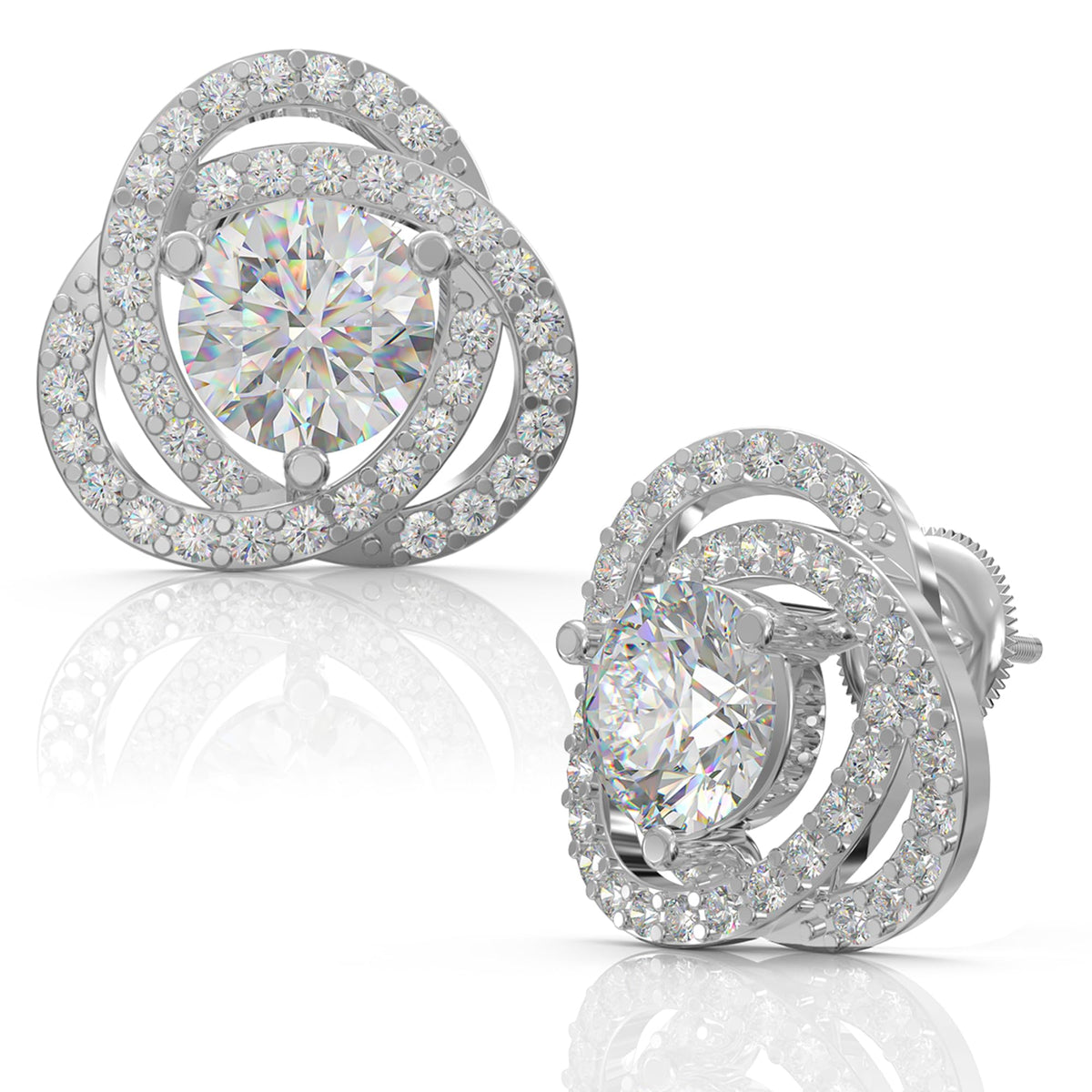 925 Sterling Silver Earrings for Women | Elegant Solitaire Stud Design | Sparkling Floral Inspired Jewelry | Lightweight Daily Wear Gift for Girls & Women