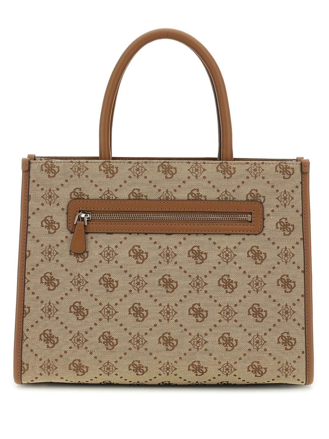 Guess Women Latte Logo Printed Neda 2 Comp Tote Bag