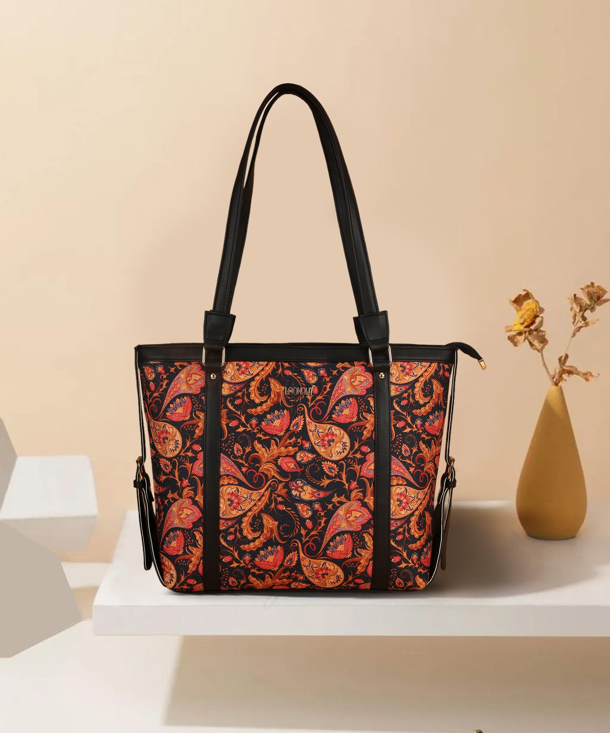 Lookout Fashion Luxe Tote Handbag (fit 15.6 inch laptop) (Red Flair)