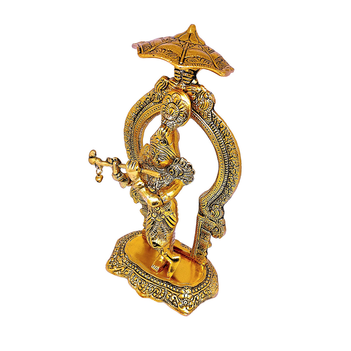 KridayKraft Lord Krishna Metal Statue,Krishna Murti Playing Flute for Temple Pooja,Decor Your Home,Office & Gift Your Relatives,Showpiece Figurines,Religious Idol,Gift Article...