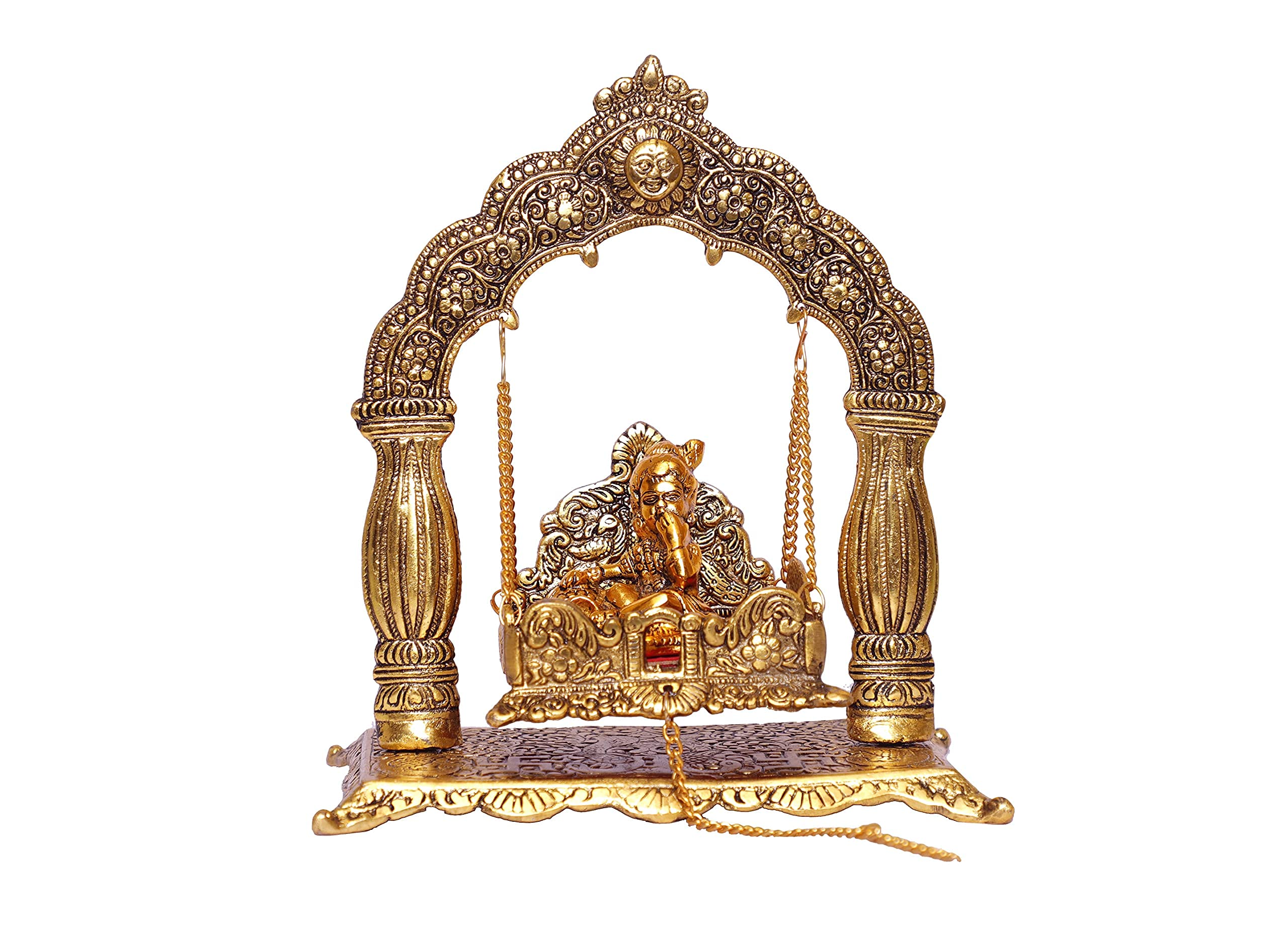 KridayKraft Metal Laddu Gopal Palna,Krishna Jhula Metal Statue for Temple Pooja,Laddu Gopal Jhula,Decor Your Home &Religious Idol Gift Article,Showpiece Figurines,God Idol...