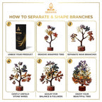 NEXSOUL 7 Chakra Crystal Tree (300 Beads) – Amethyst, Lapis, Citrine & Natural Gemstones on Golden Wire Bonsai – Vastu & Feng Shui Money Tree for Living Room & Office – Certified Spiritual Gift