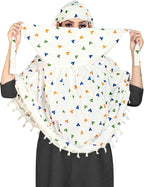 VASTTRAM Women's Pure Cotton Long Scarves Female Scarf Cum Mask Usable For Driver Anti Pollution Full Face Cover With UV Sun Rays Protection, White