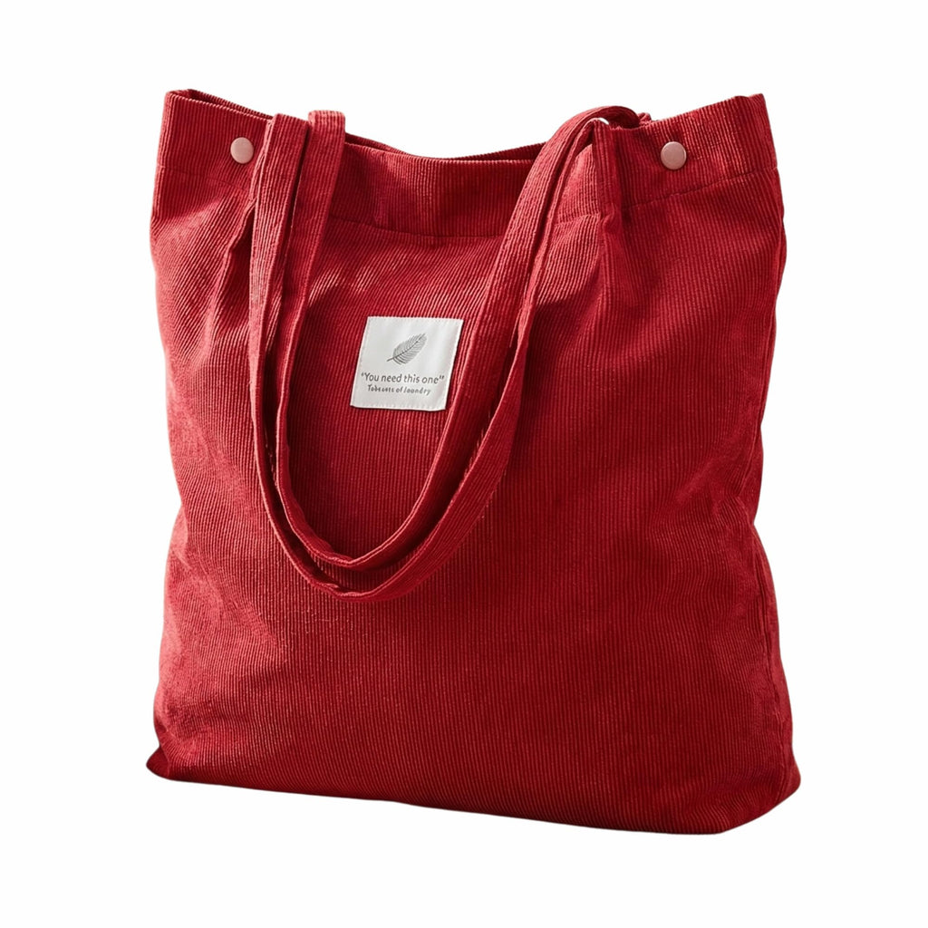 Kraptick Canvas Tote Bag for Women with Zipper - Aesthetic & Spacious Shoulder Handbag for Office, College, Travel & Shopping - Durable Tote Bag with Inner Pocket (Red)
