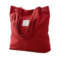 Kraptick Canvas Tote Bag for Women with Zipper - Aesthetic & Spacious Shoulder Handbag for Office, College, Travel & Shopping - Durable Tote Bag with Inner Pocket (Red)