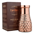 Tambra Copper Bedroom Jar with Inbuilt Glass | Polish Mix Dotted Design | Handcrafted, Leakproof, Jointless | Ayurvedic Benefits, Antioxidant Properties | 1200 ml (Pack of 1)