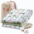 TOAIArt Premium Jaipuri Dohar | AC Blanket Summer Quilt | Hand Block Printed | 3 Layers | Reversible | 150GSM 100% Mulmul Cotton | 100% Cotton Flannel Filling | Single 60 X 90 | Lotus Vines Kafalo
