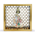 Art Street Radha Krishna Small Pooja Mandir for Office & Home Wall Hanging Temple, Diwali Decoration, Gifts, Dcor for Friends & Family (7x7 Inch)