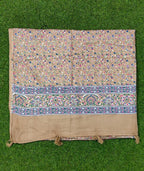 JAHAN TEXTILE Floral Printed Scarf for Women | Soft Lightweight Dupatta/Stole with Tassels | Elegant Ethnic & Casual Wear Wrap | Stylish Designer Shawl for All Seasons (Khakhi)