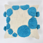 Furnistitchs Premium Decorative Throw Cushion Pillow Cover Boho Home Decor - Living Room Bedroom Couch Sofa Cushion Covers 16 inch x 16 inch (2, Dark Blue Circles)