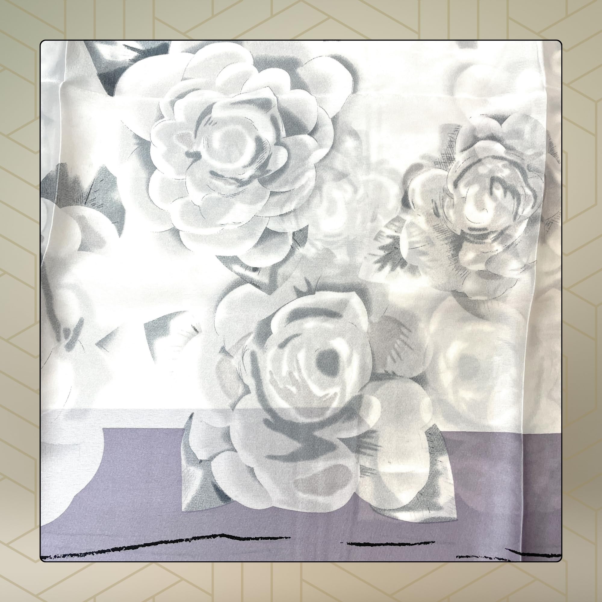 FAHABO Silk Scarf for Women – Soft, Lightweight Silk-Blend Hijab & Stole | Elegant Neck/Head Wrap Shawl | 73 x 35 Inches (Silver, Off White)